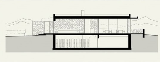 Bodega del Valle — corte transversal